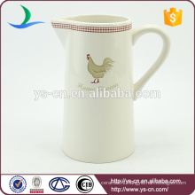 good price with best sale cute cock decal ceramic white jug
